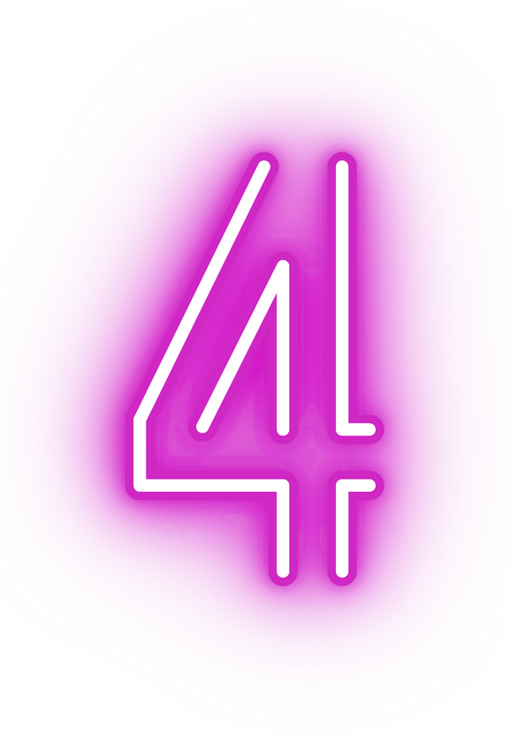 Neon pink number four icon